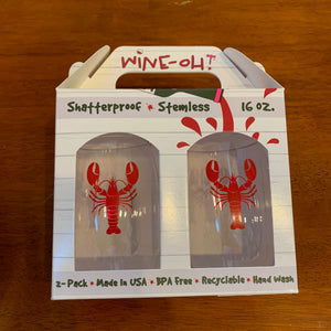 Stemless Wine Glasses - Lobster